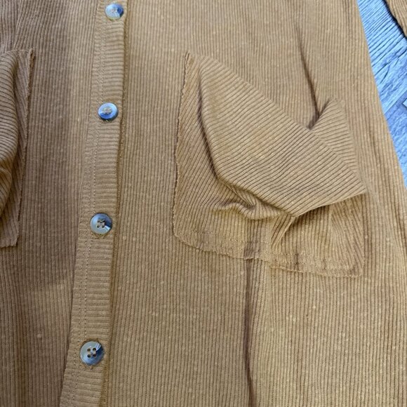 Free People FP Beach Maxi Dress Thick Ribbed V-Neck In Mustard orange Size XS - Picture 4 of 9